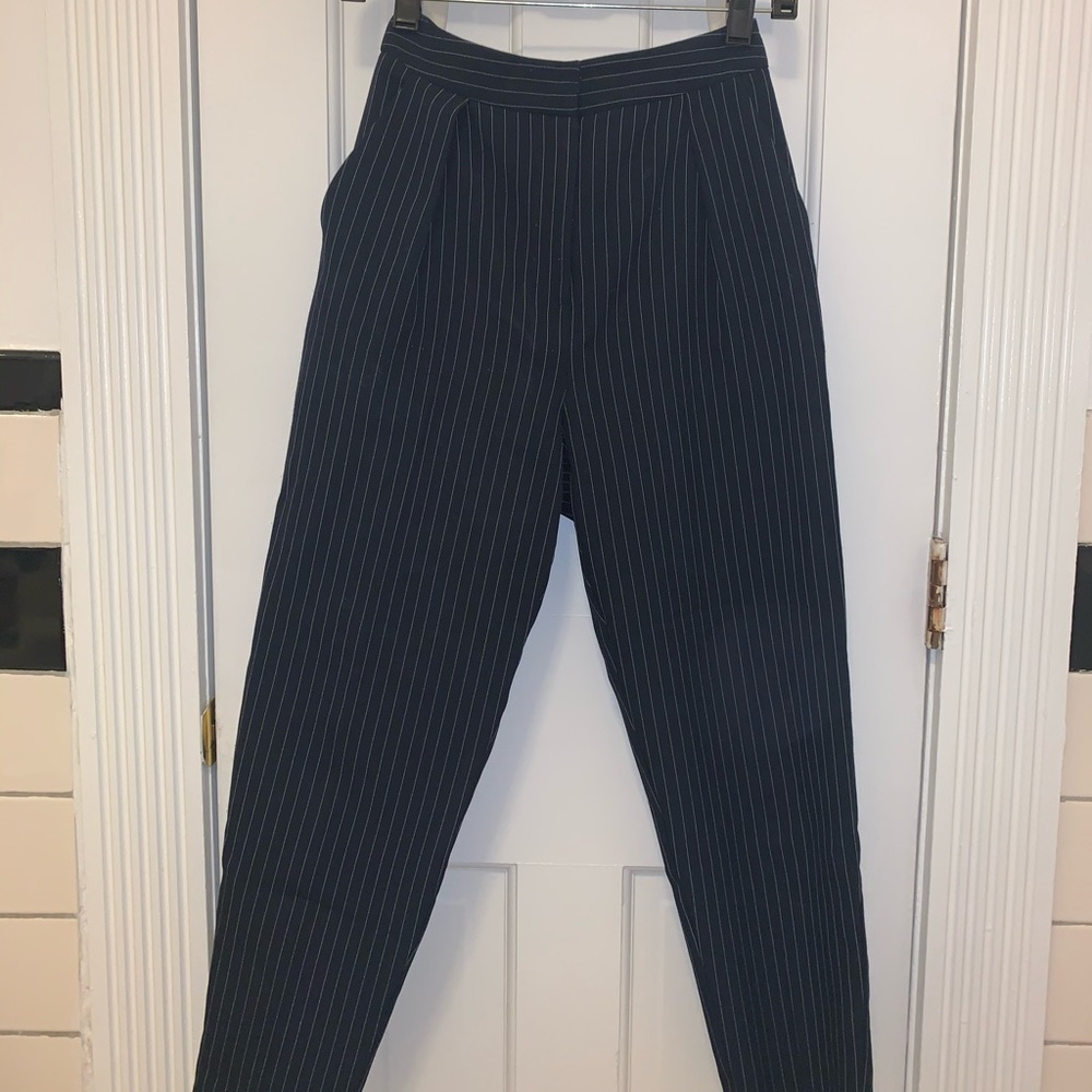 Blue Pinstriped Trousers